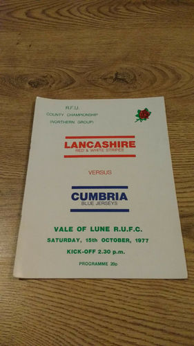 Lancashire v Cumbria 1977 Rugby Programme
