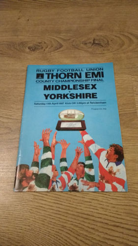 Middlesex v Yorkshire 1987 County Final Rugby Programme