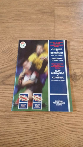 Cheshire v Cornwall 1998 County Championship Final Rugby Programme