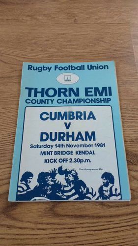 Cumbria v Durham 1981 Rugby Programme