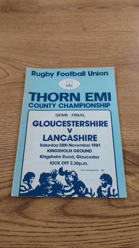Gloucestershire v Lancashire 1981 County Championship Semi-Final Rugby Programme