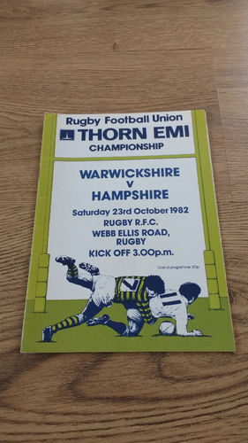 Warwickshire v Hampshire 1982 Rugby Programme