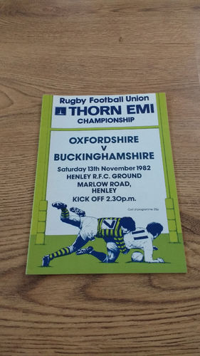 Oxfordshire v Buckinghamshire 1982 Rugby Programme