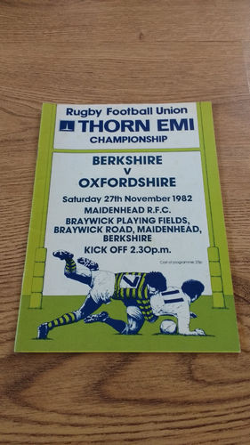 Berkshire v Oxfordshire 1982 Rugby Programme
