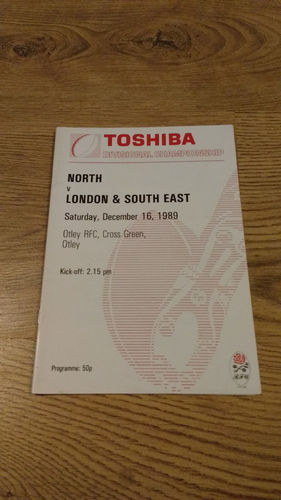North v London & South East 1989 Rugby Programme