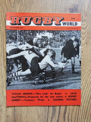 'Rugby World' Volume 3 Number 9 : September 1963 Magazine