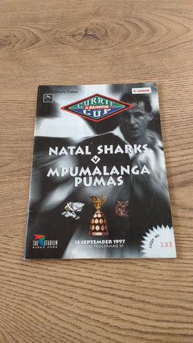 Natal Sharks v Mpumalanga Pumas Sept 1997 Rugby Programme