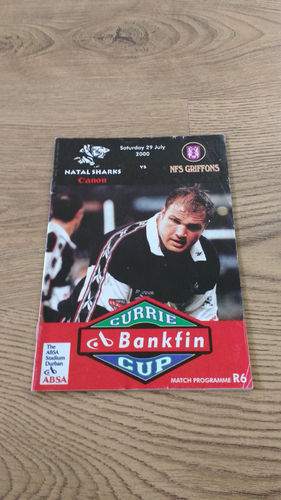 Natal Sharks v Northern Free State Griffons July 2000 Rugby Programme