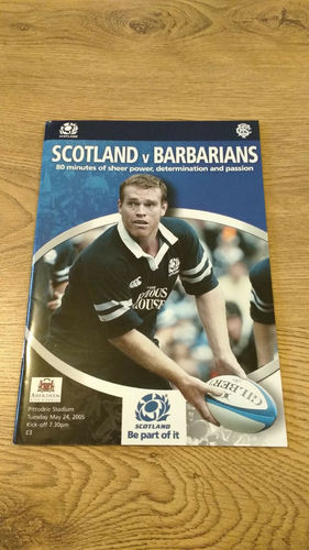 Scotland v Barbarians 2005 Rugby Programme