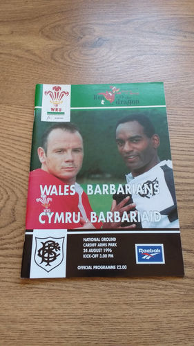 Wales v Barbarians 1996 Rugby Programme