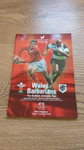 Wales v Barbarians 2001 Rugby Programme