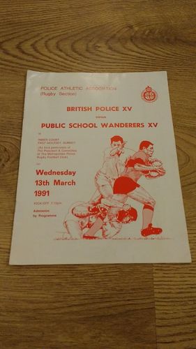 British Police v Public School Wanderers 1991 Rugby Programme