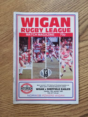 Wigan v Sheffield Jan 1990 Rugby League Programme