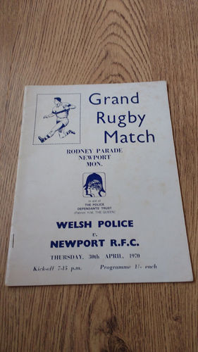 Newport v Welsh Police Apr 1970 Rugby Programme