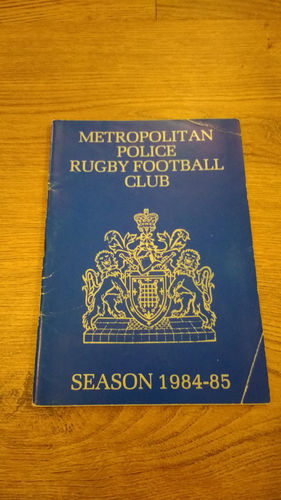 Metropolitan Police v Cross Keys Jan 1985 Rugby Programme