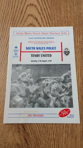 South Wales Police v Tenby United Aug 1994 Rugby Programme