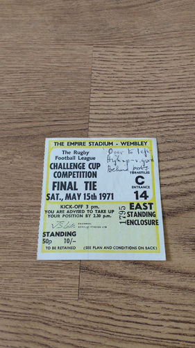 Leigh v Leeds 1971 Challenge Cup Final Rugby League Ticket