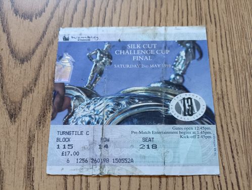 Sheffield v Wigan 1998 Challenge Cup Final Used Rugby League Ticket