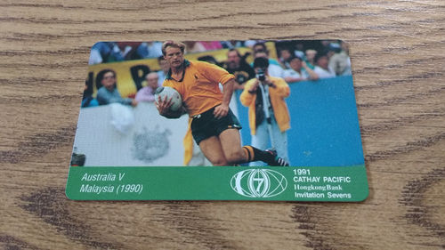 Hong Kong Telecom HK Rugby Sevens 1991 10 Units Used Phonecard - Australia v Malaysia 1990