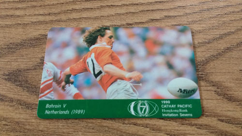 Hong Kong Telecom HK Rugby Sevens 1990 50 Units Used Phonecard - Bahrain v Netherlands 1989