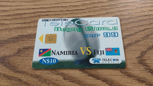 Telecom Namibia Rugby World Cup 1999 Namibia v Fiji N$10 Used Phonecard