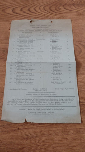 AA Wyman's XV v United Hospitals Apr 1955 Rugby Programme