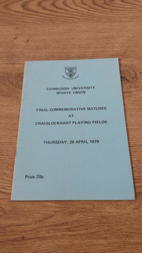 Edinburgh University Past & Present Select v SRU Presidents XV 1979 Programme