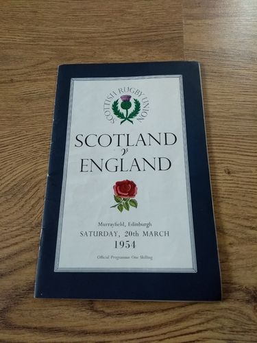 Scotland v England 1954 Rugby Programme