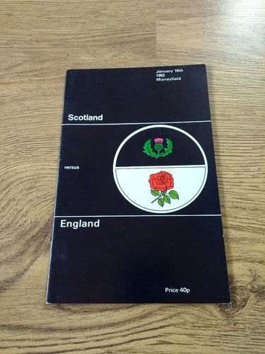 Scotland v England 1982 Rugby Programme
