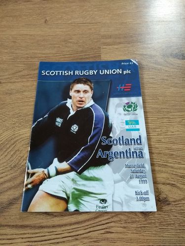 Scotland v Argentina 1999 Rugby Programme