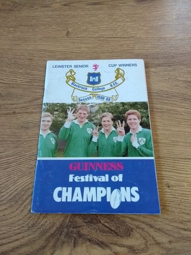 Blackrock College Festival of Champions 1988 Rugby Programme