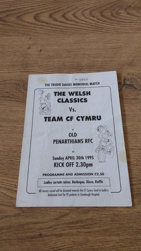 The Welsh Classics v Team of Cymru Apr 1995 Rugby Programme