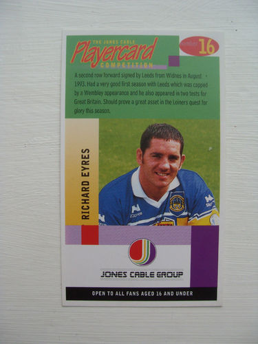 Richard Eyres - Leeds Rugby League Trading Card