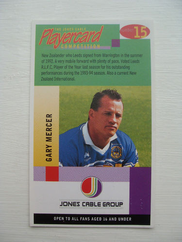 Gary Mercer - Leeds Rugby League Trading Card