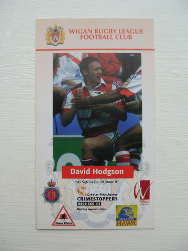 David Hodgson - Wigan Rugby League Trading Card