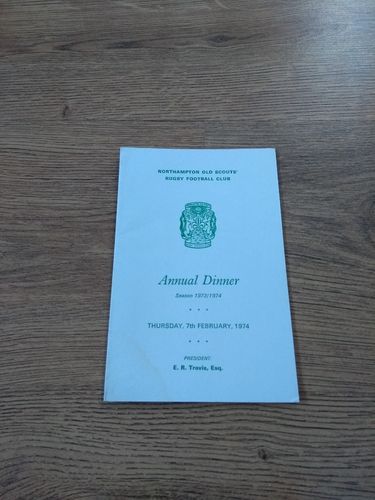 Northampton Old Scouts' RFC 1974 Annual Rugby Dinner Menu