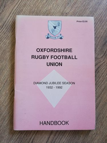 Oxfordshire Rugby Union 1992-93 Diamond Jubilee Handbook