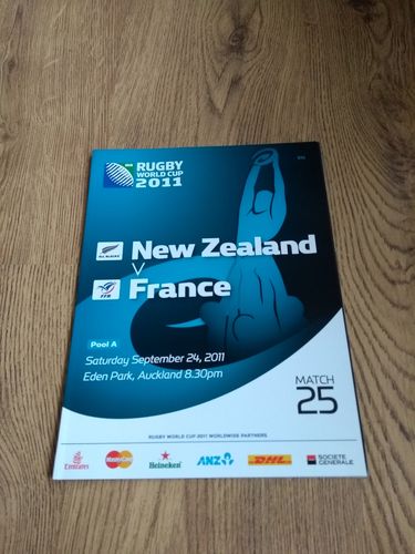 New Zealand v France 2011 Rugby World Cup Programme