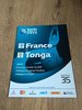 France v Tonga 2011 Rugby World Cup Programme