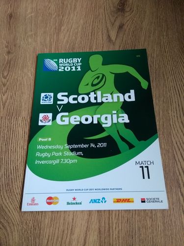 Scotland v Georgia 2011 Rugby World Cup Programme