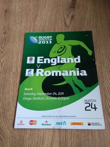 England v Romania 2011 Rugby World Cup Programme