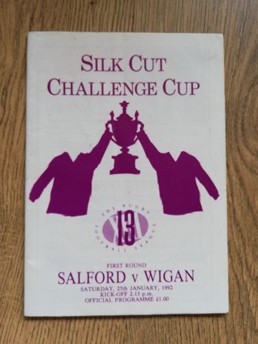 Salford v Wigan Jan 1992 Challenge Cup Rugby League Programme