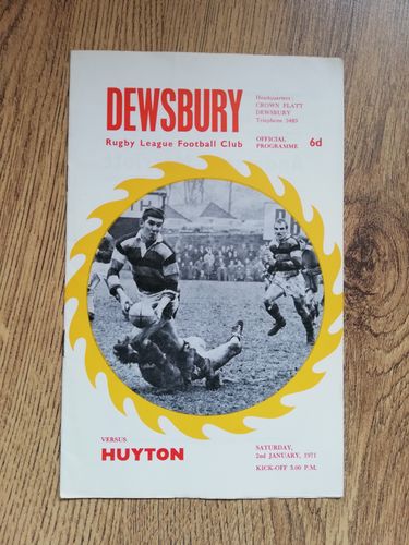 Dewsbury v Huyton Jan 1971 Rugby League Programme