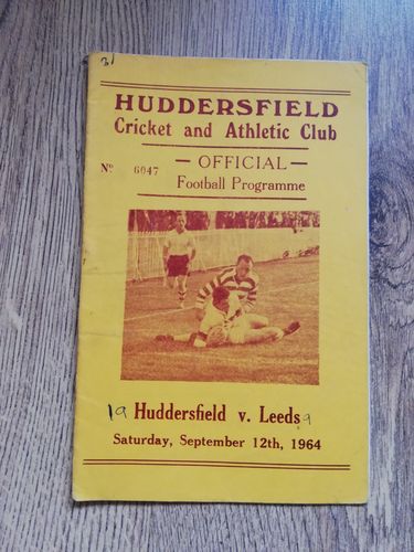 Huddersfield v Leeds Sept 1964 Rugby League Programme
