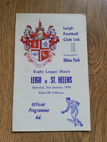 Leigh v St Helens Jan 1970 Rugby League Programme