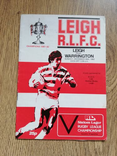Leigh v Warrington Dec 1982 RL Programme