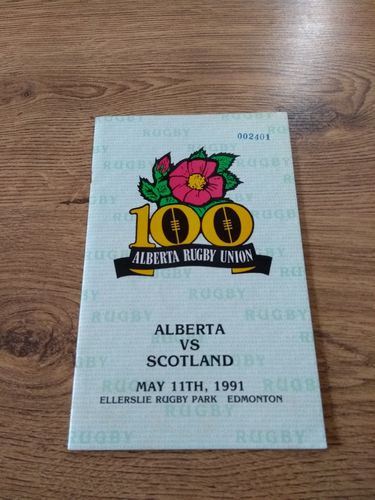 Alberta v Scotland May 1991 Rugby Programme