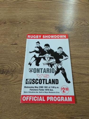 Ontario v Scotland May 1991 Rugby Programme
