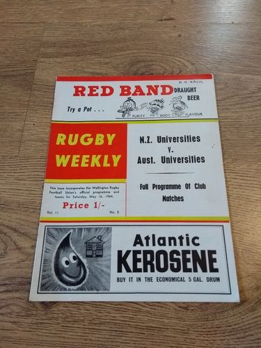 New Zealand Universities v Australian Universities May 1964 Rugby Programme