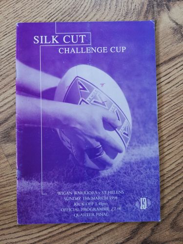 Wigan v St Helens Mar 1998 Challenge Cup Quarter-Final Programme